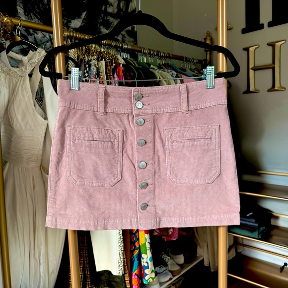 We the Free by Free People | Pink Corduroy Joanie Mini Skirt - Picture 2 of 4